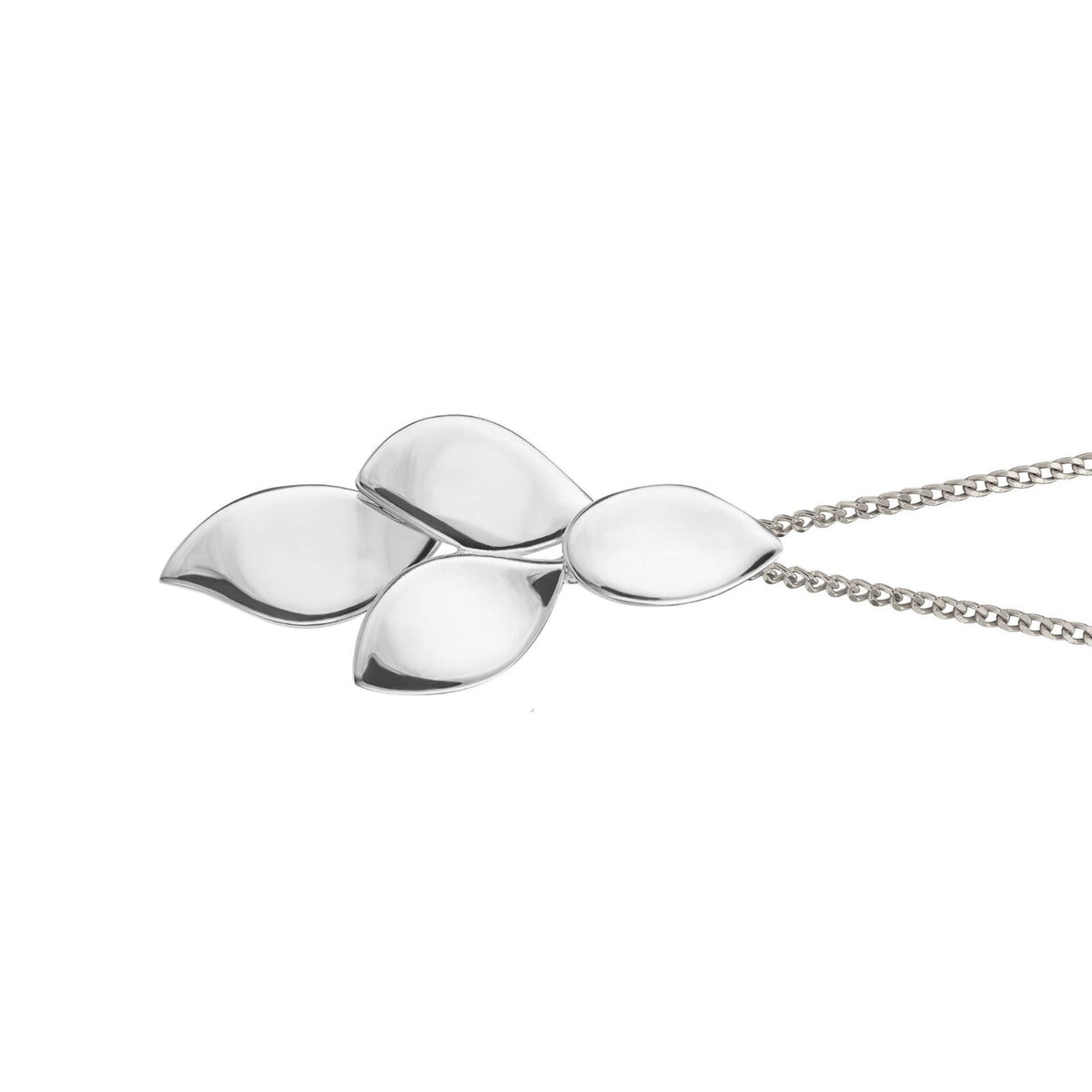 Flowing Petals Drop Pendant Sterling Silver 925 Hallmarked All Chain Lengths