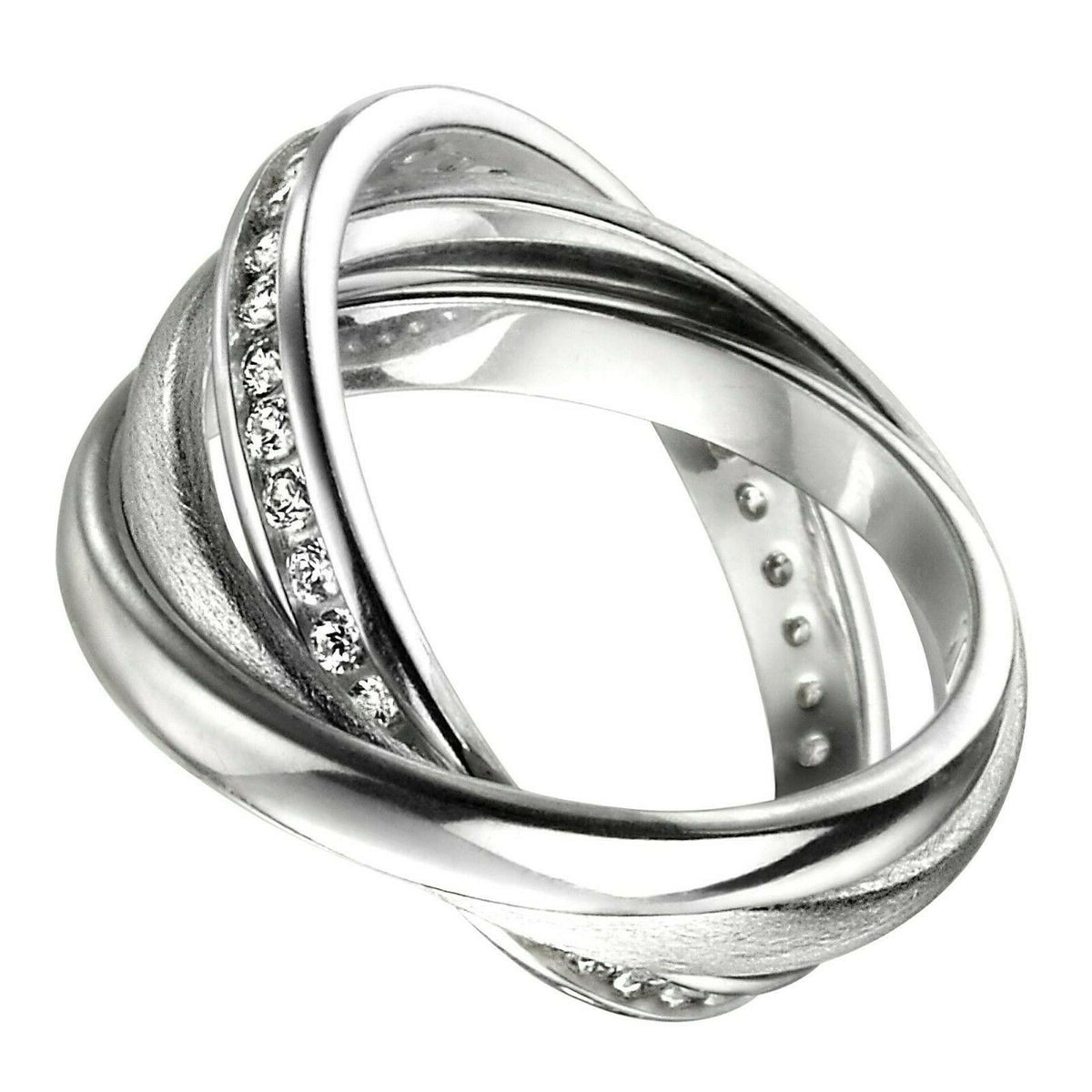 Sterling Silver Russian Wedding Gemstone Ring 925 Hallmarked Size K - S