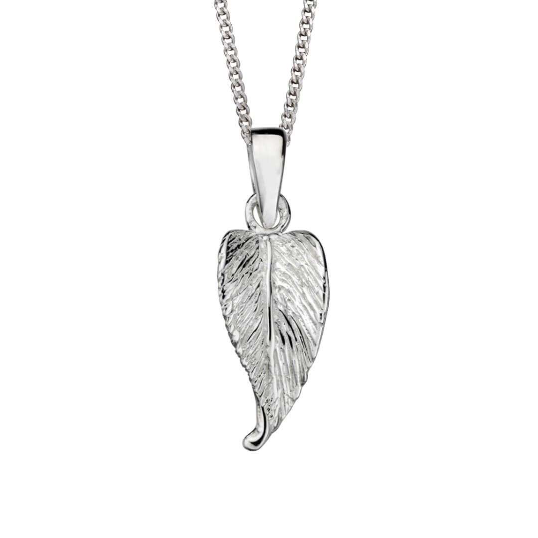 Leaf Drop Pendant Sterling Silver 925 Hallmarked All Chain Lengths British Made