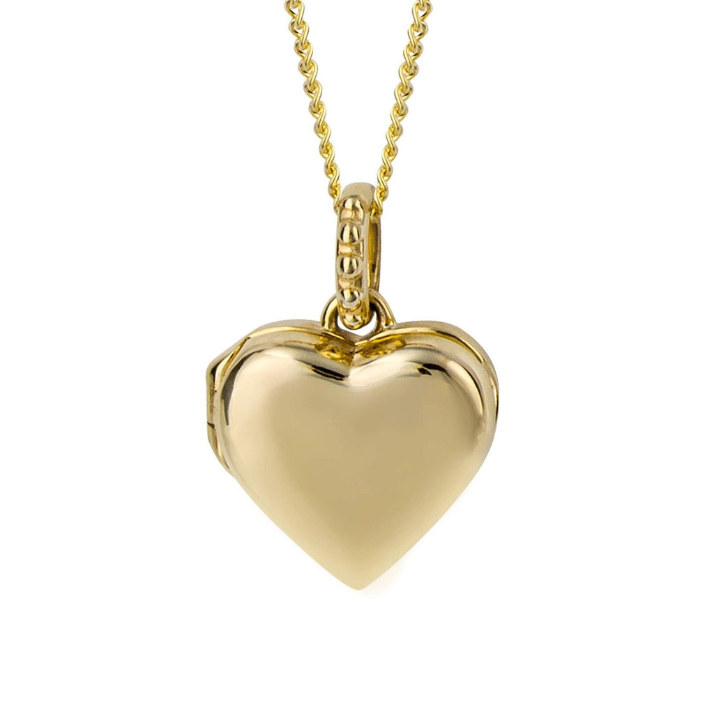 Stribbled Bale Heart Locket/Pendant 9ct Yellow Gold 375 Hallmarked British Made