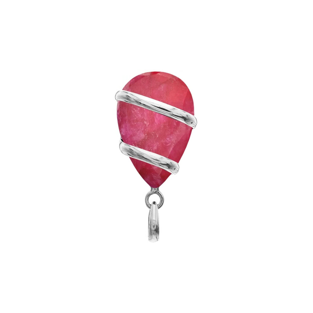 Teardrop Ruby Quartz Pendant Sterling Silver 925 Hallmarked All Chain Lengths