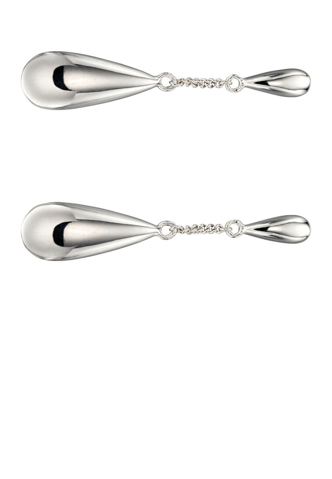 Double Teardrop Chain Drop Earrings Sterling Silver 925 Hallmark Brand New Boxed
