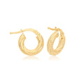 9ct Yellow Gold Twist Hoop Earrings 375 Hallmarked 6mm - 10mm Diameter