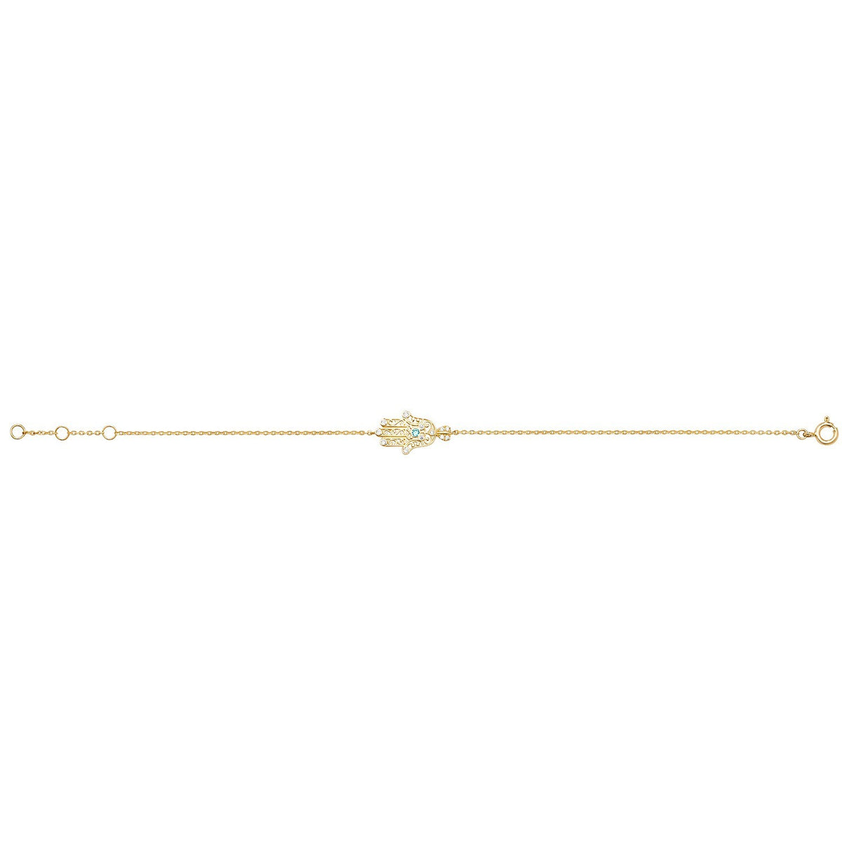 Ladies Hamsa Hand Bracelet 9ct Yellow Gold 375 Hallmarked British Made