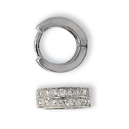 Mens Huggie Hoop Earring Chunky 9ct White Gold Gents 375 Hallmarked Brand New