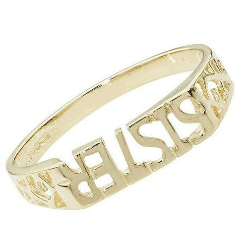 Sister Ring 9ct Yellow Gold Hallmarked Sizes L - S British Made