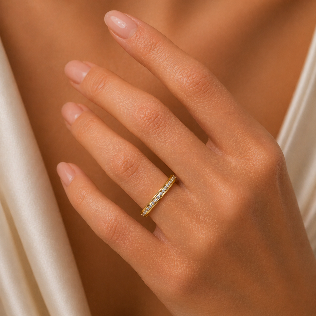 Eternity Ring 9ct Yellow Gold Hallmarked Sizes J - T British Made Brand New