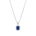 Halo Sterling Silver Sapphire Pendant Hallmarked British Made All Chain Lengths