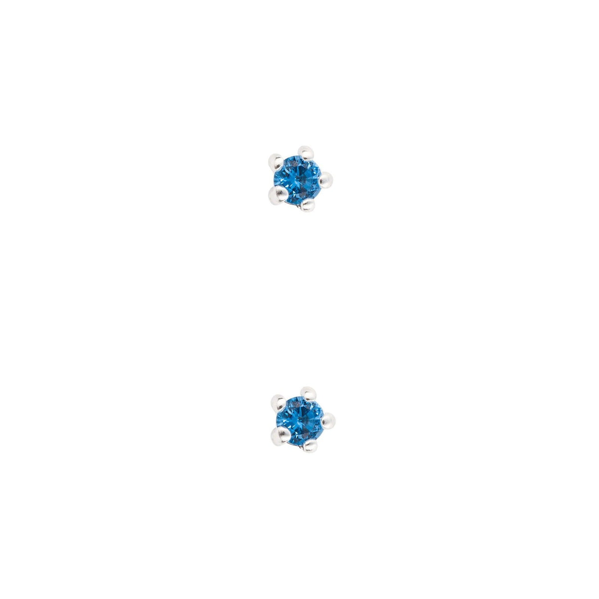 Tiny Prong Sapphire Stud Earrings Sterling Silver 925 Hallmarked Brand New Boxed