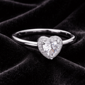 Halo Heart Ring Sterling Silver 925 Hallmarked British Made Size L - R