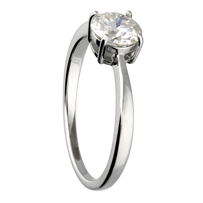 1.5ct Solitaire Ring Sterling Silver 925 Hallmarked British Made Size L - Q