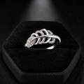 Sterling Silver Leaf Ring Anniversary Gemstone 925 Hallmarked Size L - Q