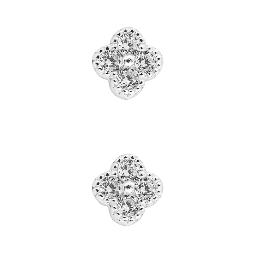 Flower Stud Earrings Sterling Silver 925 Hallmarked British Made Brand New Boxed