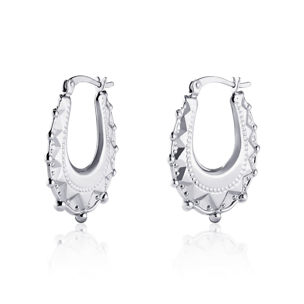 Creole Hoop Earrings Solid Sterling Siver 925 Hallmarked Brand New Boxed