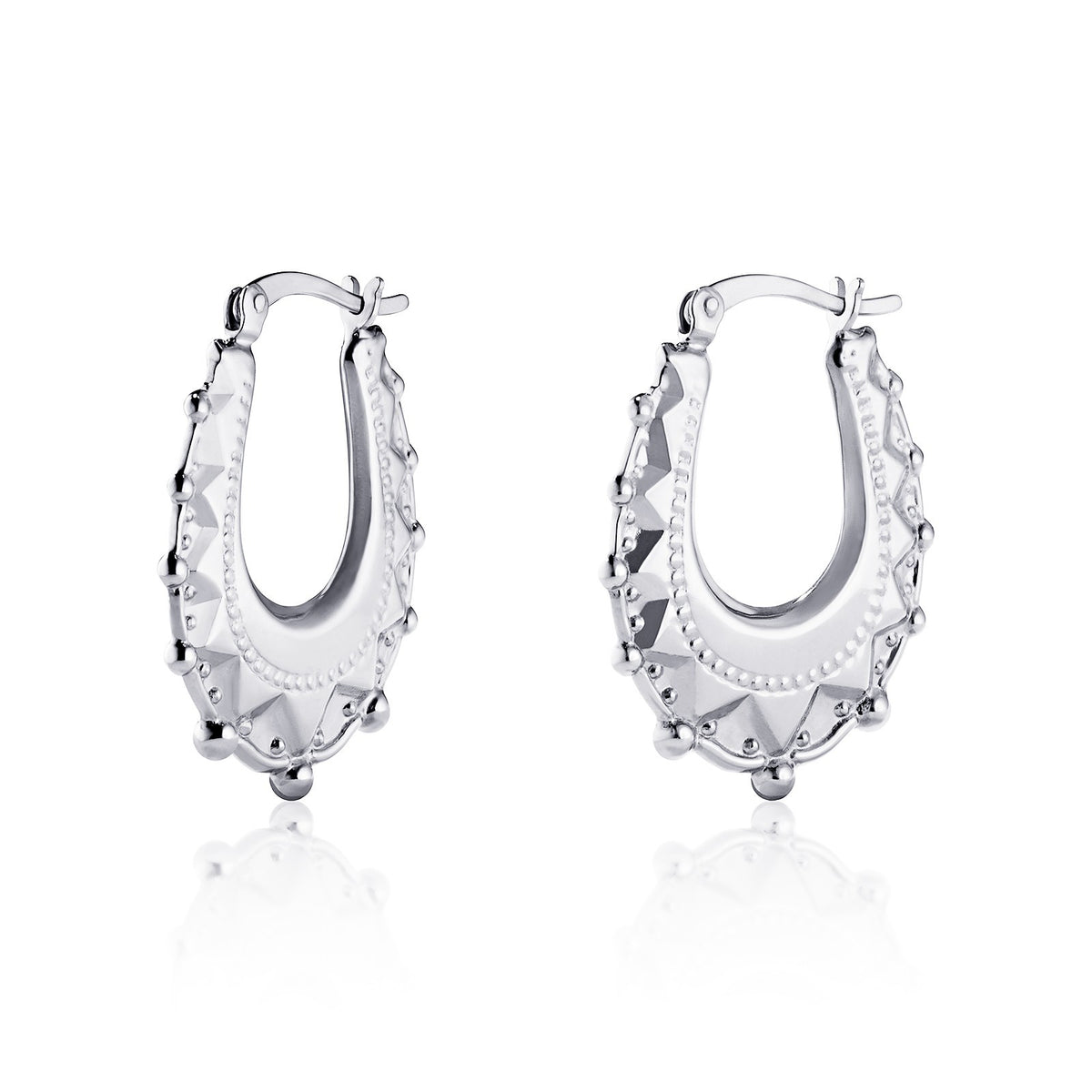 Creole Hoop Earrings Solid Sterling Siver 925 Hallmarked Brand New Boxed