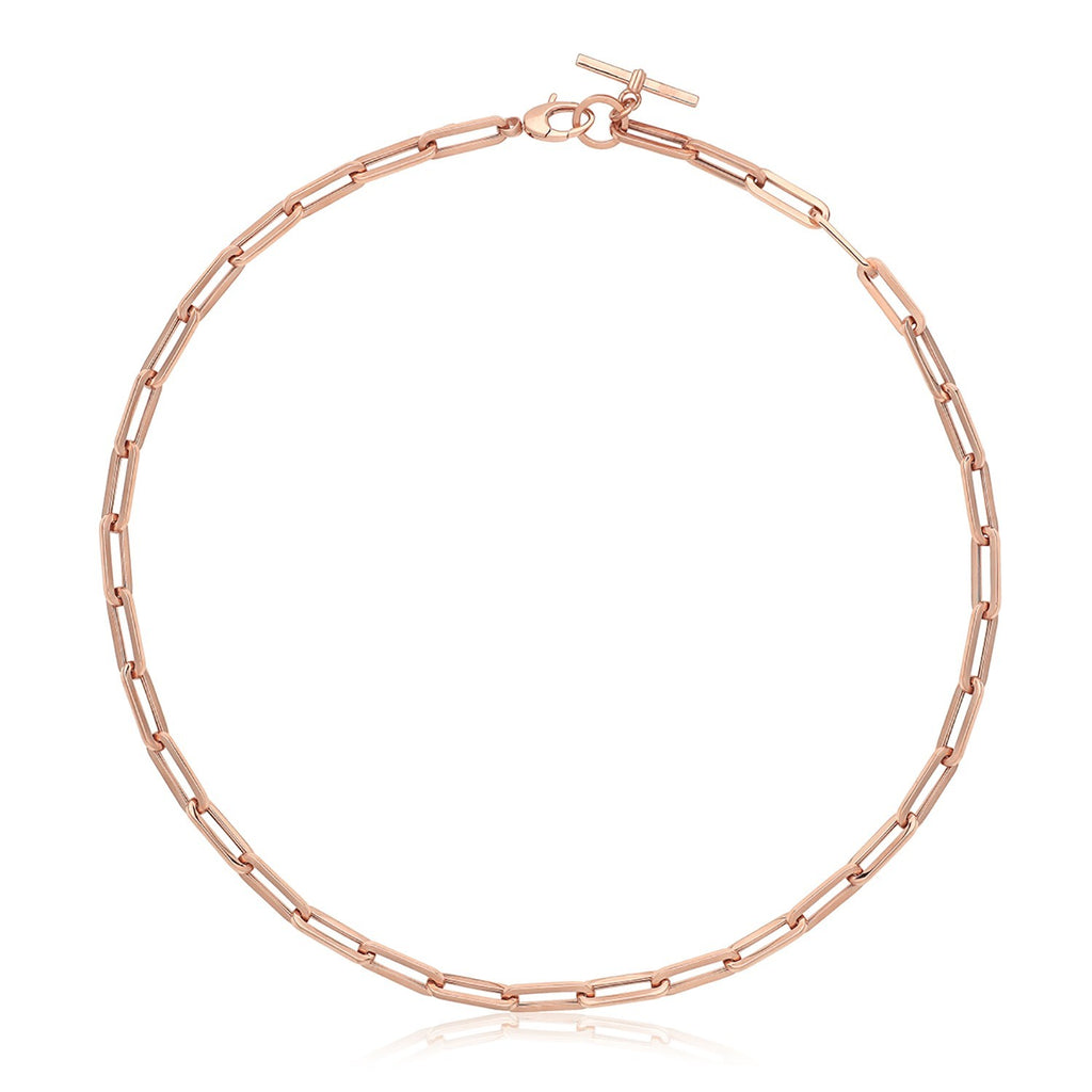 T Bar Necklace and Bracelet Set 9ct Rose Gold 375 Hallmarked British Made