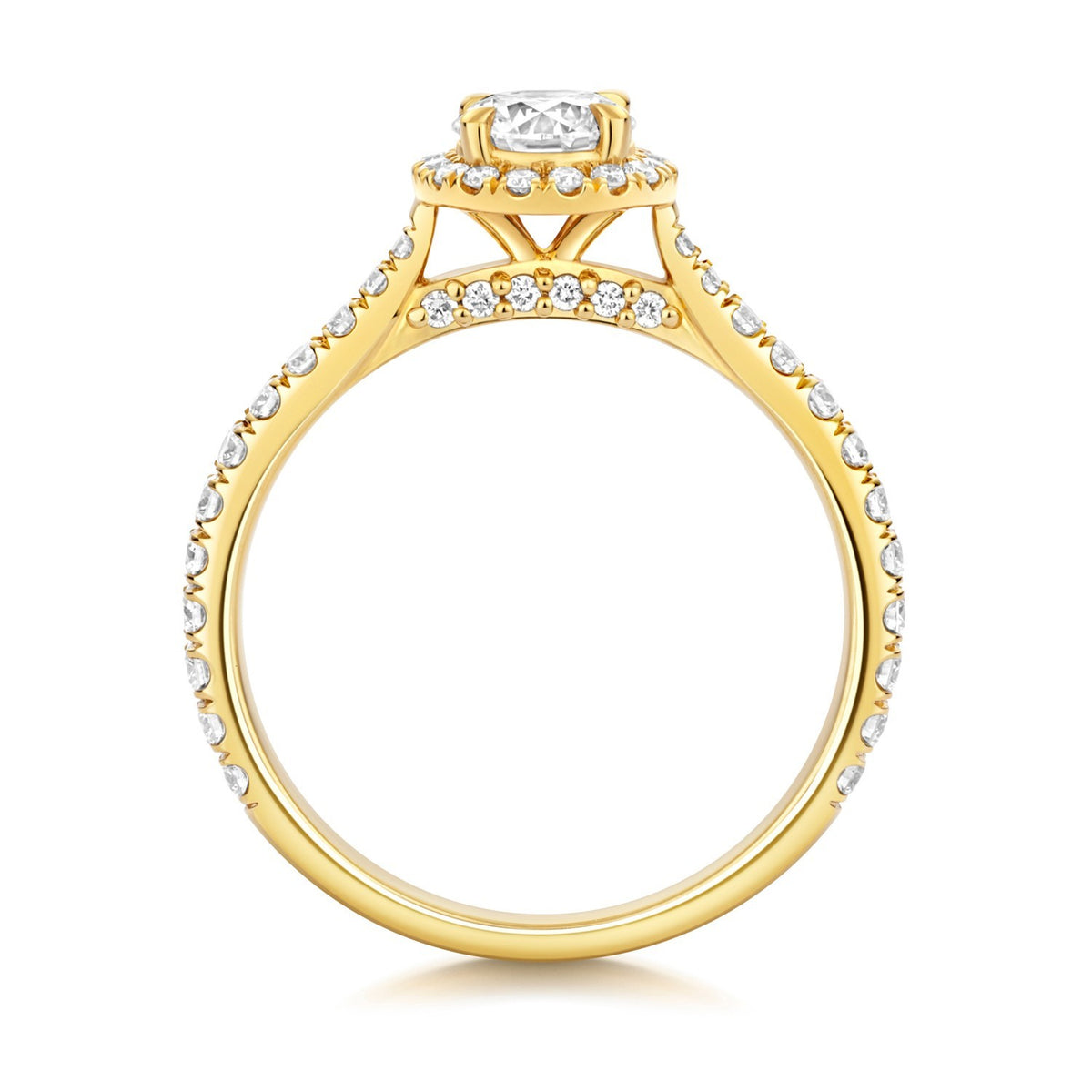 53 Lab-Grown Diamond Engagement Ring 18ct Yellow Gold Hallmarked Sizes J - Q