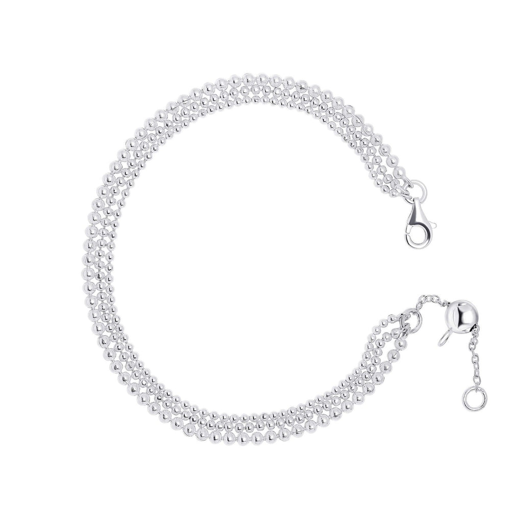 Multi Strand Bead Bracelet Sterling Silver 925 Hallmarked Brand New Boxed