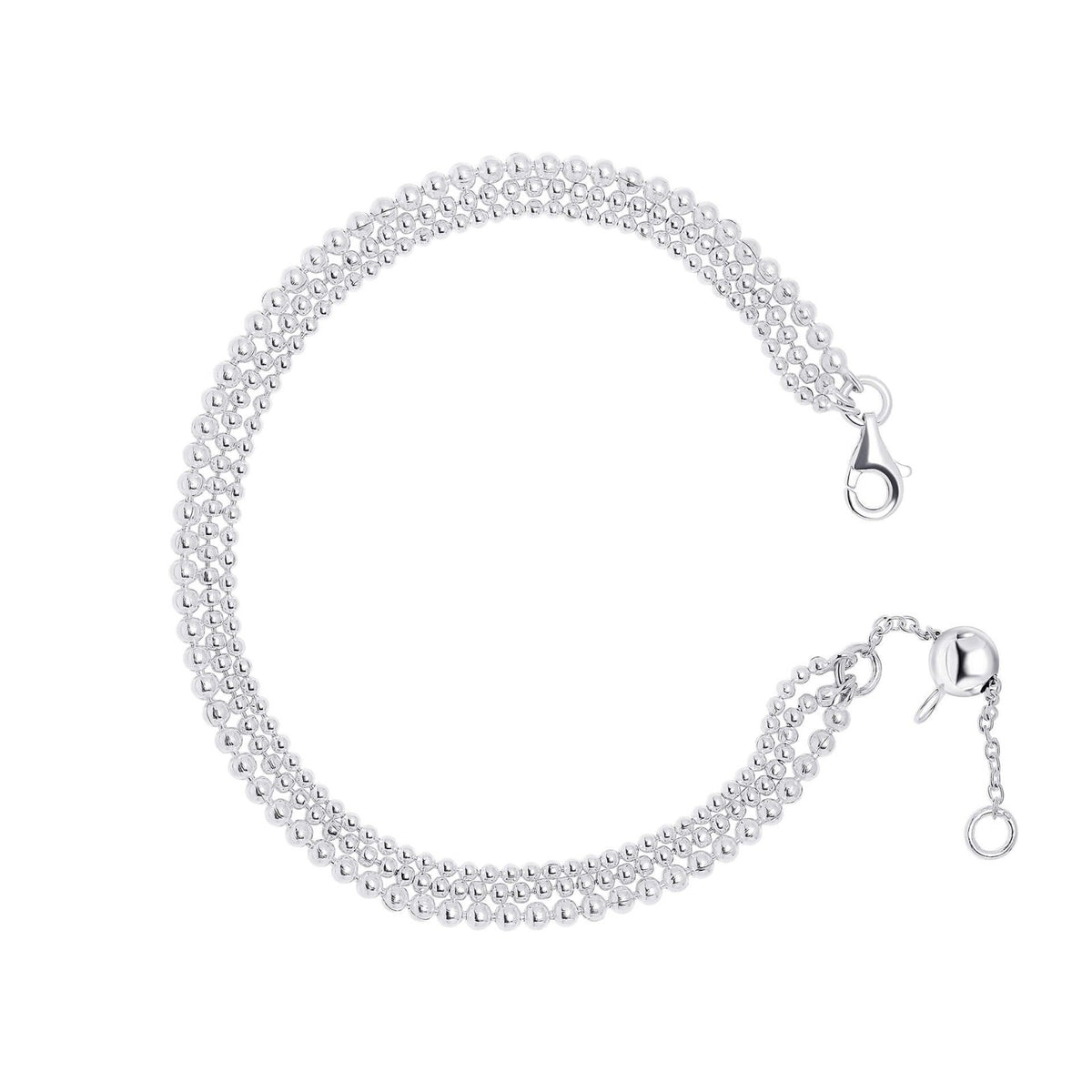Multi Strand Bead Bracelet Sterling Silver 925 Hallmarked Brand New Boxed