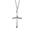 Diamond Cut Cross Pendant Silver Hallmarked British Made All Chain Lengths