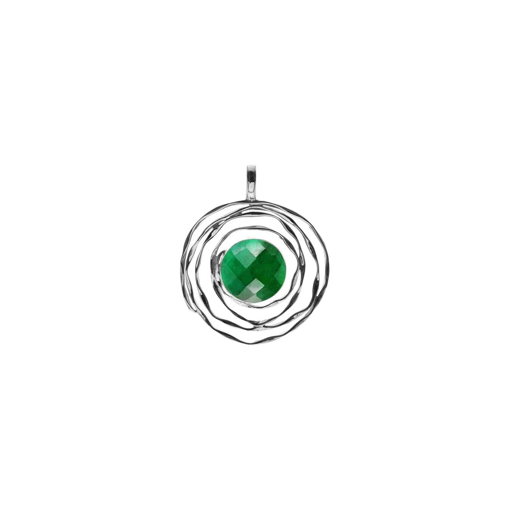 Spiderweb Emerald Pendant Sterling Silver 925 Hallmarked All Chain Lengths
