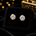 4mm Solitaire Stud Earrings Solid 9ct Yellow Gold Studs 375 Hallmarked