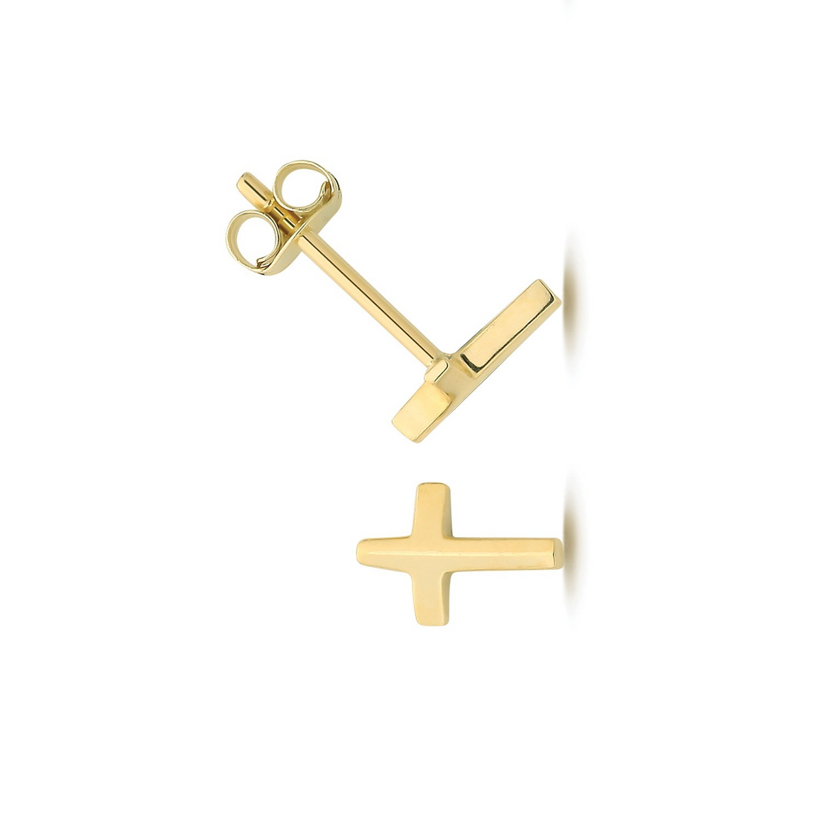 Traditional Cross Stud Earrings 9ct Yellow Gold 375 Hallmarked Brand New Boxed