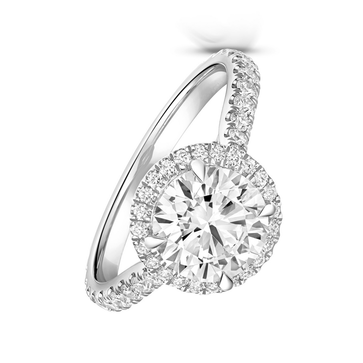 61 Lab-Created Diamond Engagement Ring 18ct White Gold Hallmarked Sizes J - Q
