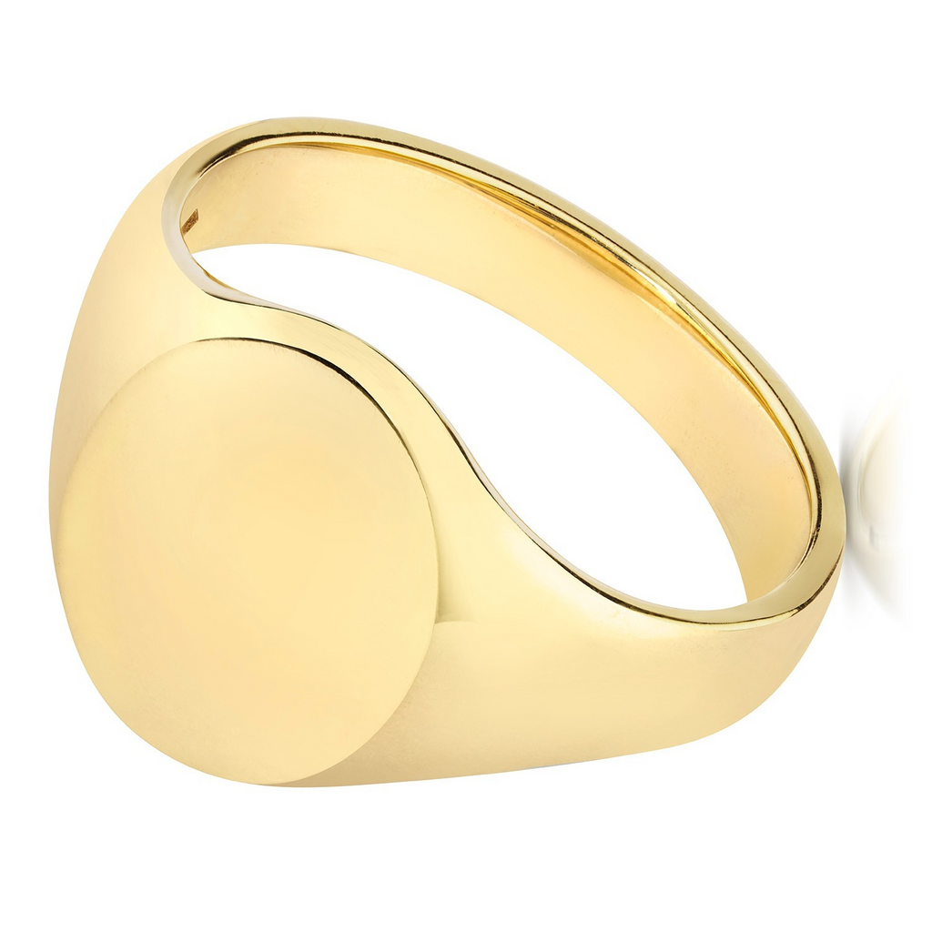 Heavy Mens 9ct Yellow Gold Signet Ring 375 Hallmarked British Made Size K - Z
