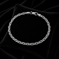 Gents Solid Sterling Silver Anchor Chain Bracelet British Made 925 Hallmarked