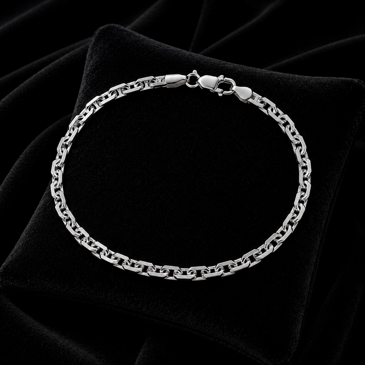 Gents Solid Sterling Silver Anchor Chain Bracelet British Made 925 Hallmarked