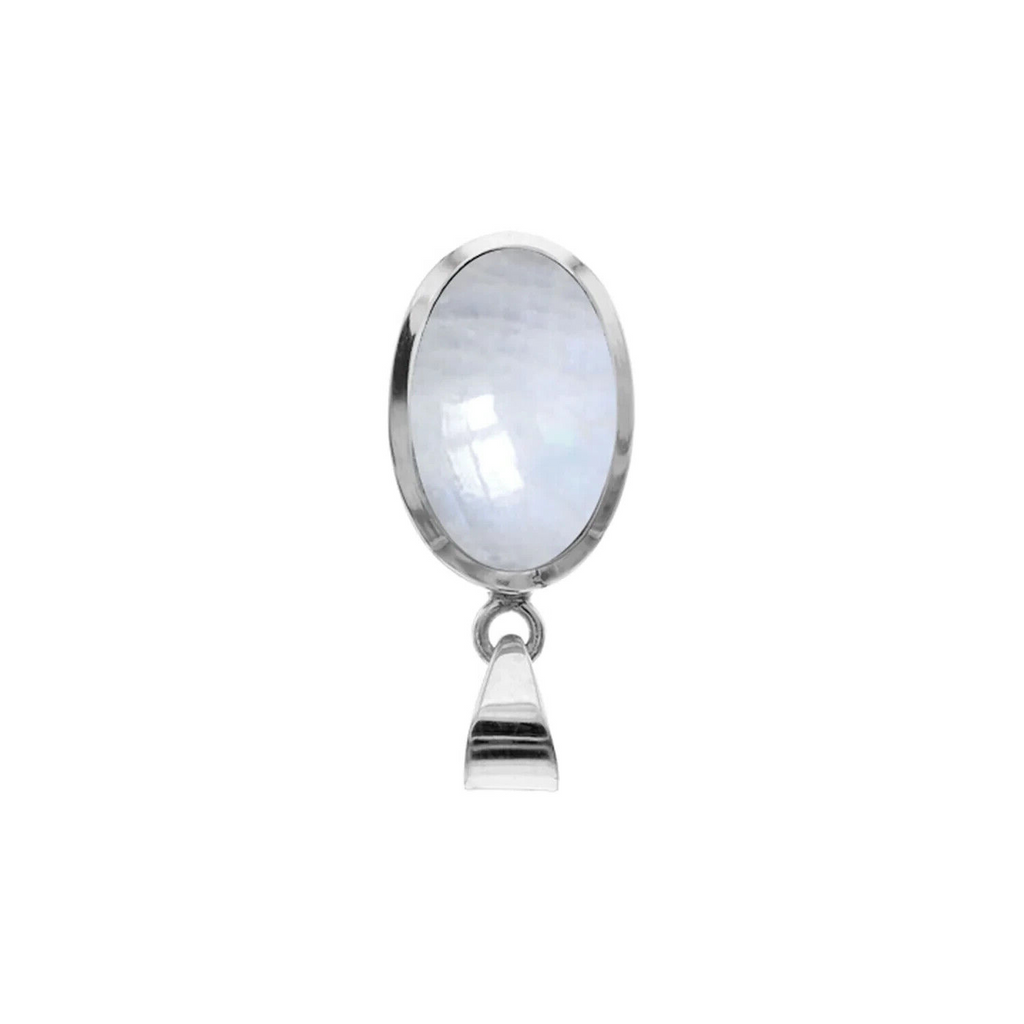 Oval Moonstone Pendant Sterling Silver 925 Hallmarked All Chain Lengths