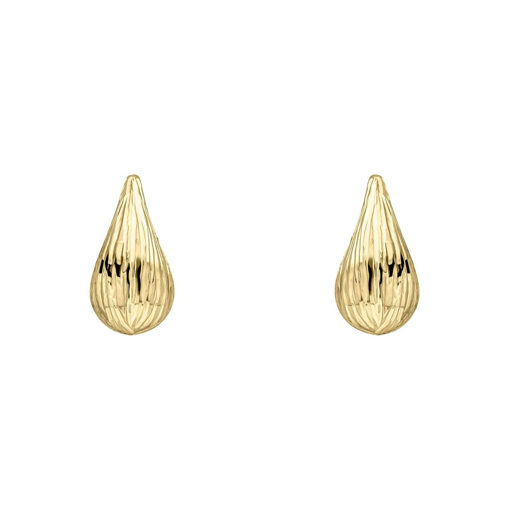 Teardrop Stud Earrings 9ct Yellow Gold 375 Hallmarked British Made