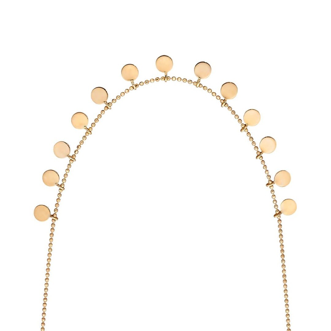 Multi Disc Necklace 9ct Yellow Gold 375 Hallmarked British Made 43cm