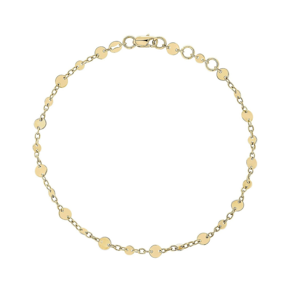 Discs And Chain Bracelet In 9ct Yellow Gold 375 Hallmarked British Made
