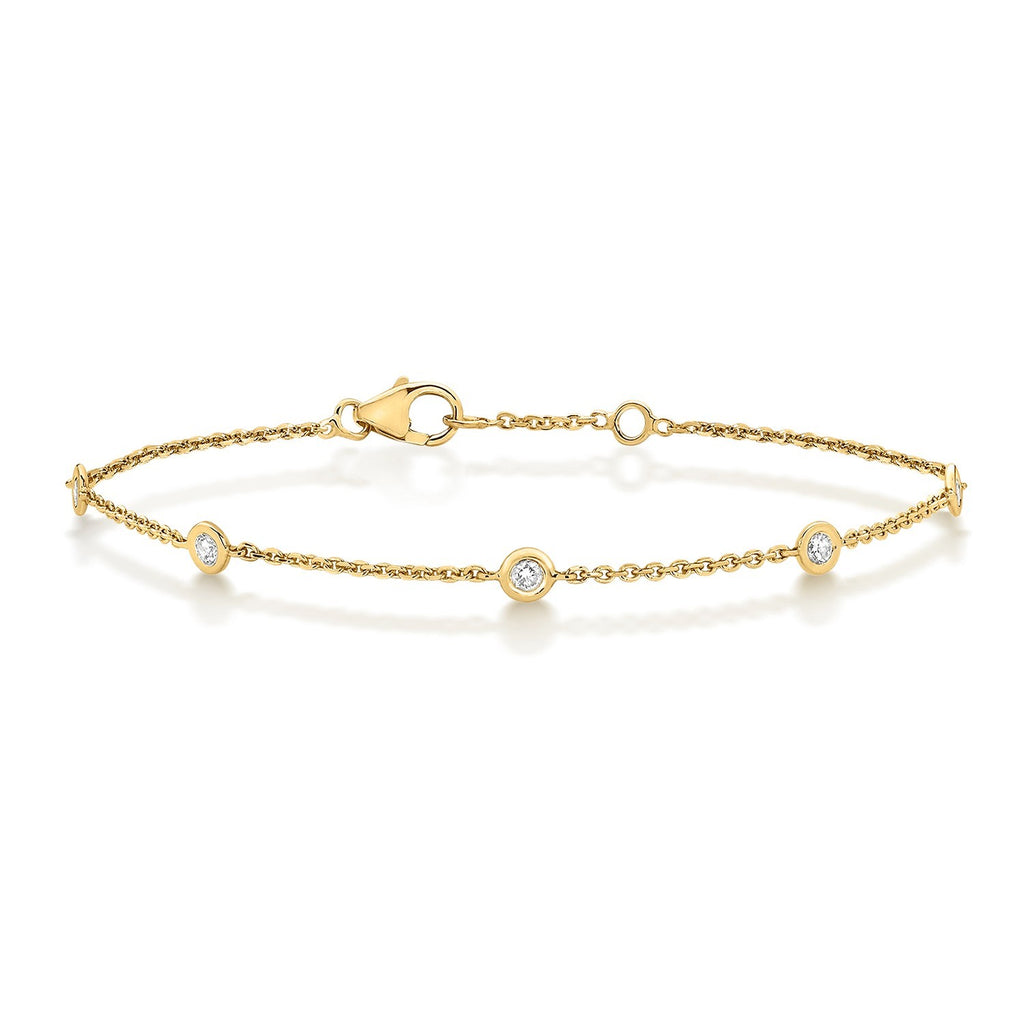 Flush 18ct Yellow Gold Bracelet Natural Diamond 750 Hallmarked British Made