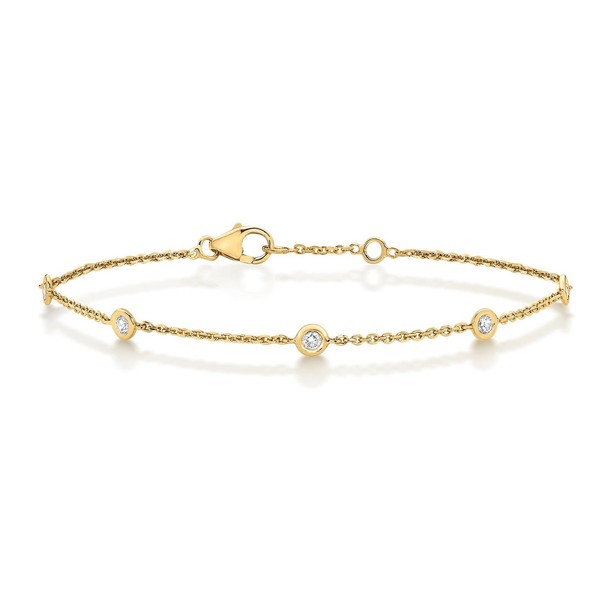 Flush 18ct Yellow Gold Bracelet Natural Diamond 750 Hallmarked British Made