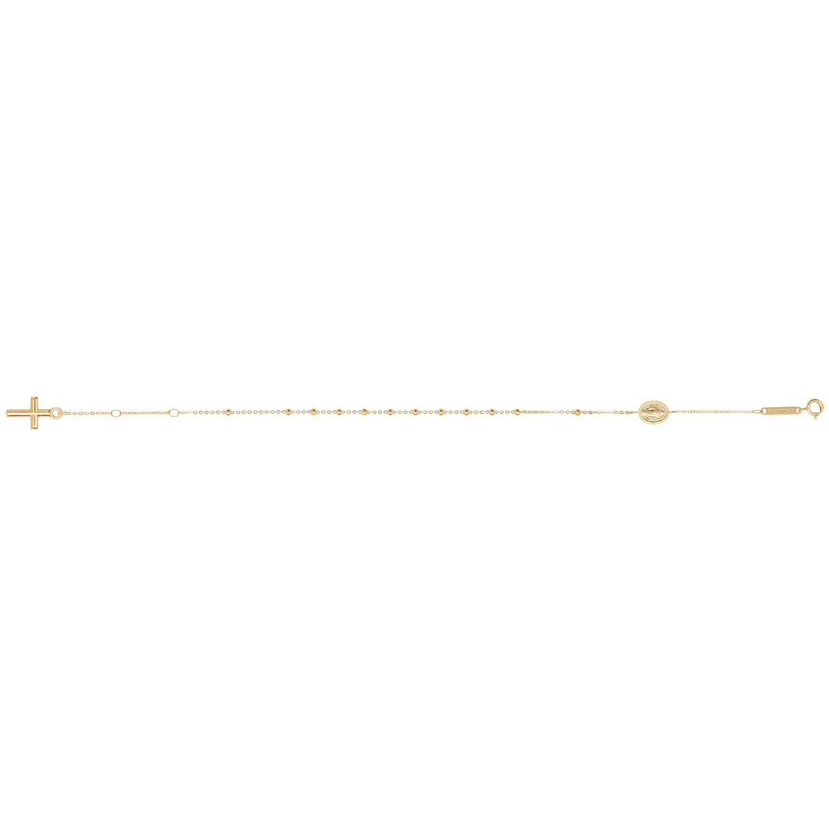 Ladies Catholic Rosary Cross Bracelet 9ct Yellow Gold 375 Hallmark British Made