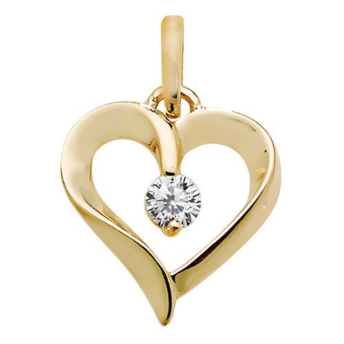 Floating Heart 9ct Yellow Gold Pendant 375 Hallmarked All Chain Lengths