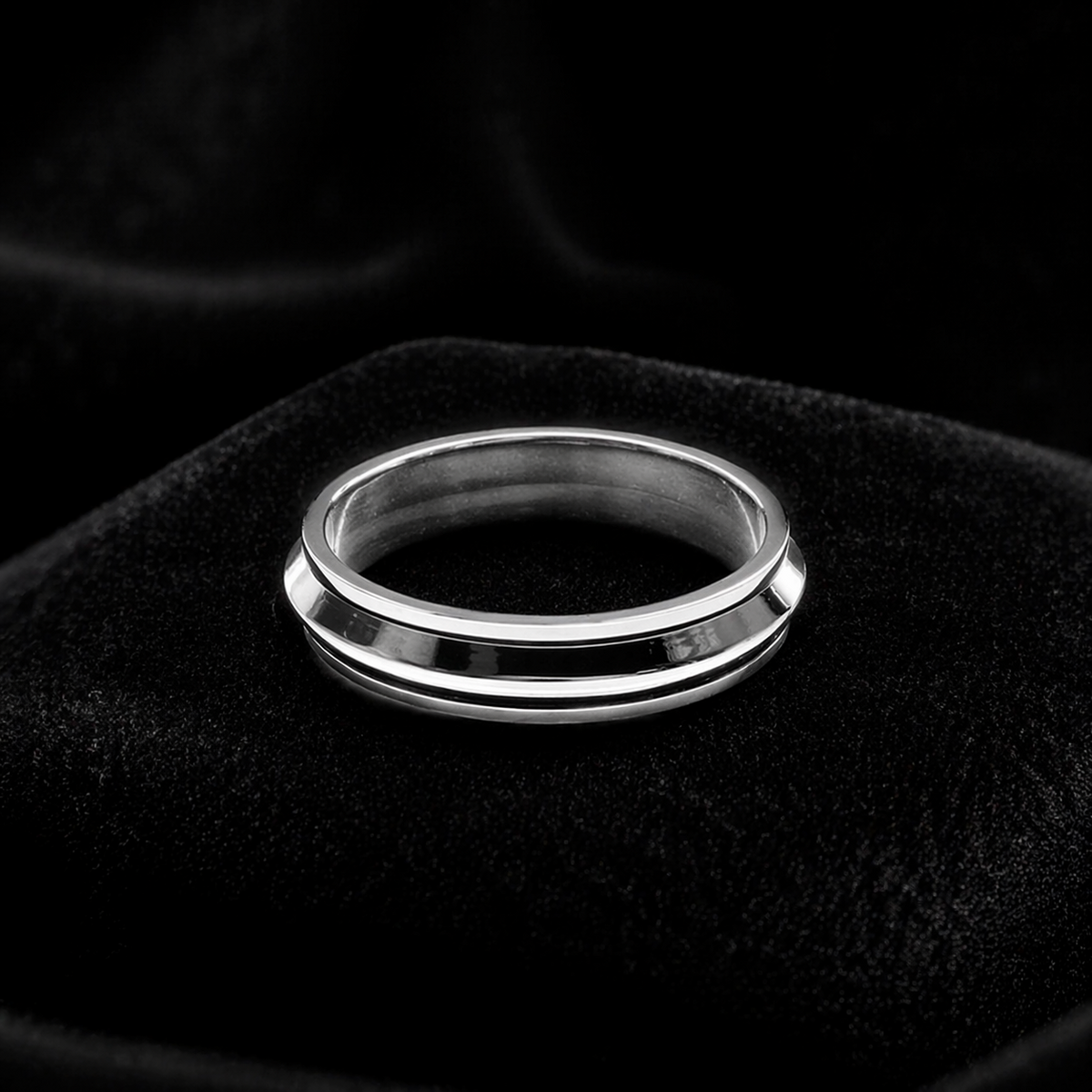 2 Tone Spinner Ring Sterling Silver 925 Hallmarked British Made Size J - T