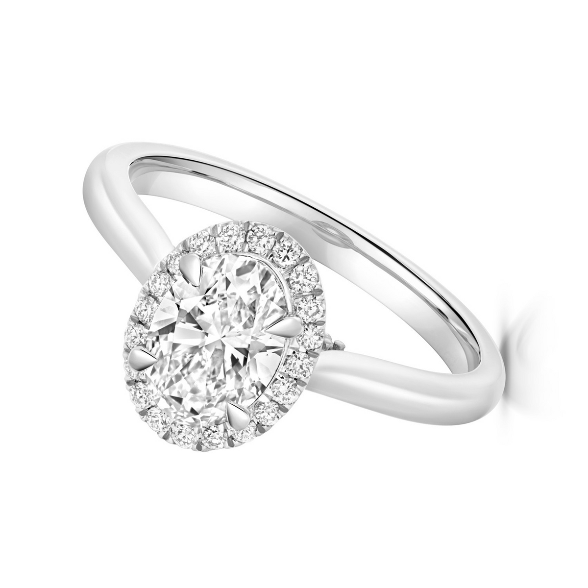 Oval Lab-Grown Diamond Engagement Ring 18ct White Gold Hallmarked Sizes J - Q
