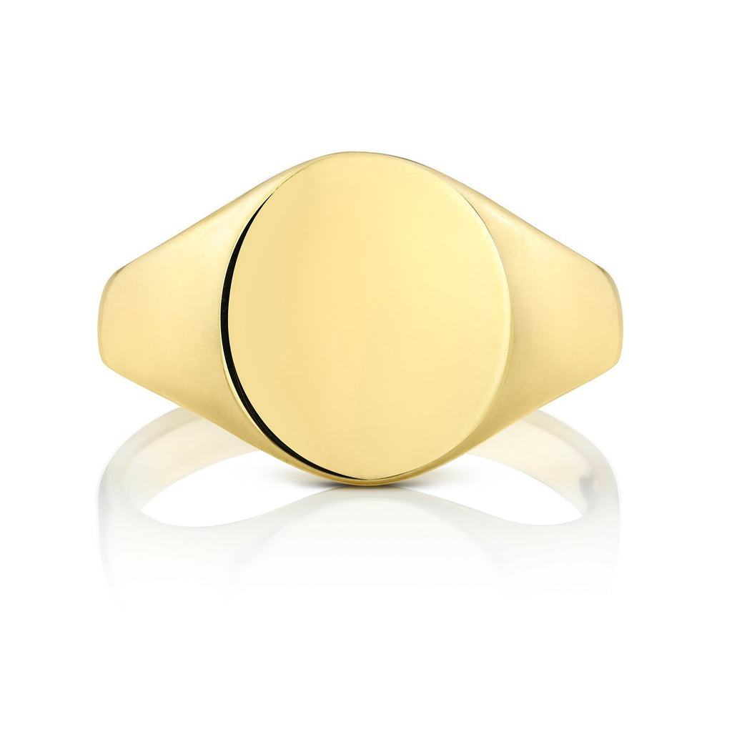 Mens 9ct Yellow Gold Signet Ring 375 Hallmarked British Made Size K - Z