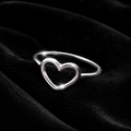 Open Heart Ring Sterling Silver 925 Hallmarked British Made Size K - R