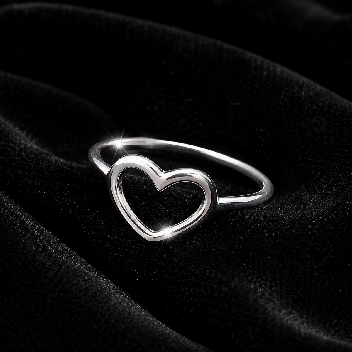 Open Heart Ring Sterling Silver 925 Hallmarked British Made Size K - R