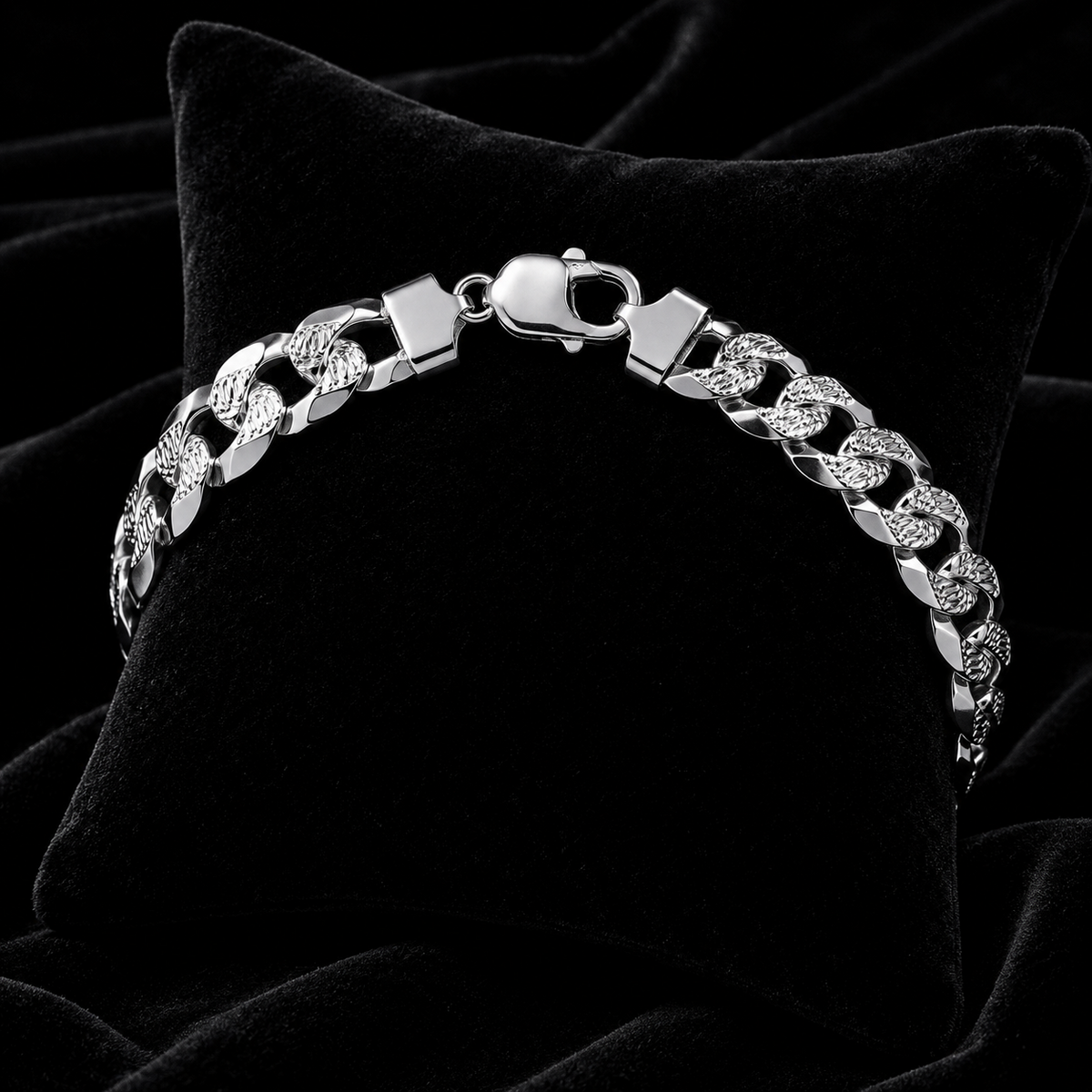 Gents Solid Sterling Silver DC Curb Chain Bracelet British Made 925 Hallmarked