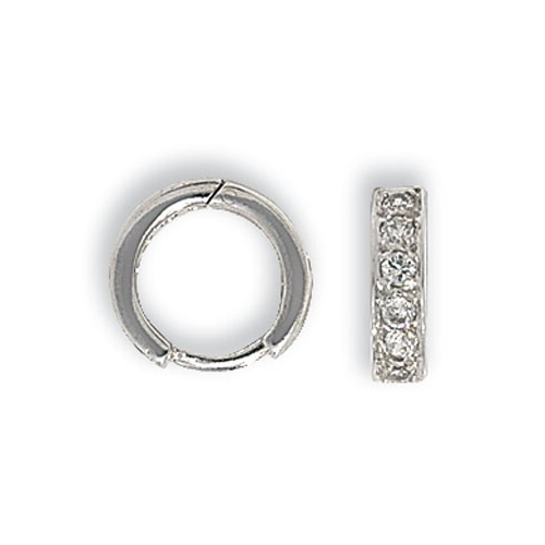 Mens Huggie Hoop Earring Solid 9ct White Gold Gents 375 Hallmarked Brand New