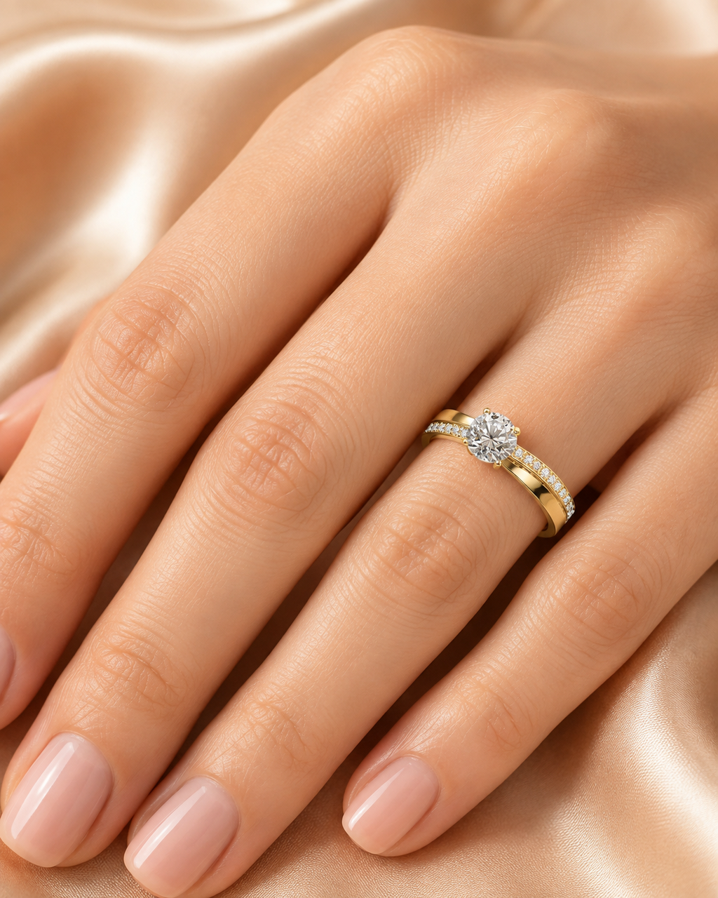 Solitaire Engagement Ring 9ct Yellow Gold 375 Hallmark Sizes J - S British Made