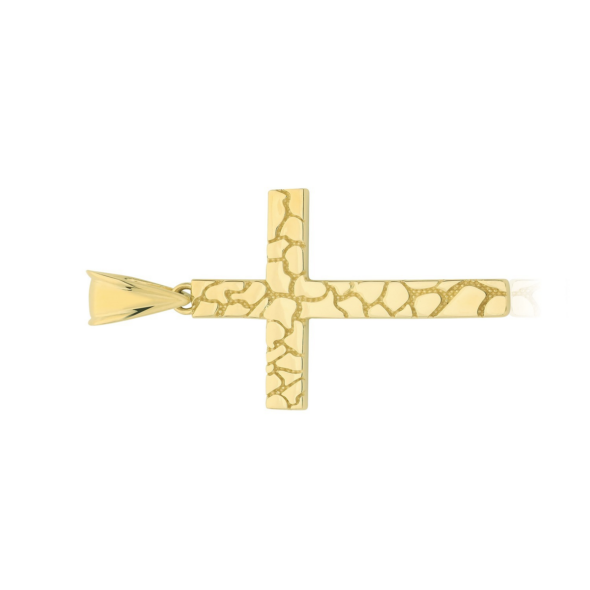 Yellow Gold Grooved Cross Pendant 375 Hallmarked All Chain Lengths British Made