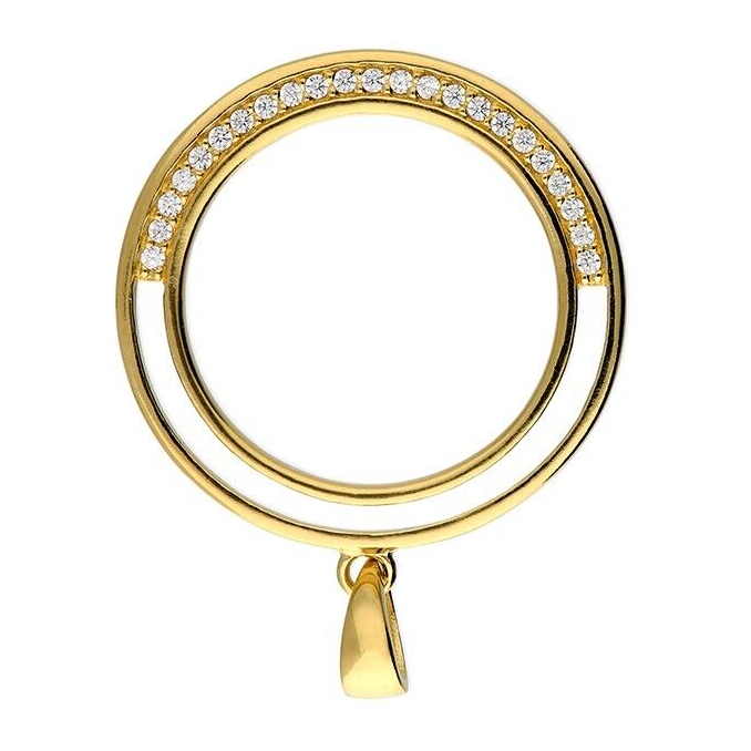 Channel Set Circle Pendant 18ct Yellow Gold Plated Hallmarked All Chain Lengths