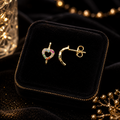 Multi Gemstone Heart Hoop Earrings 9ct Yellow Gold 375 Hallmarked Brand New